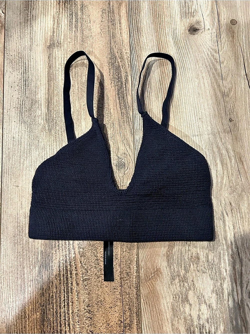 Intimately Free People Seamless Longline V-Neck Bralette Black